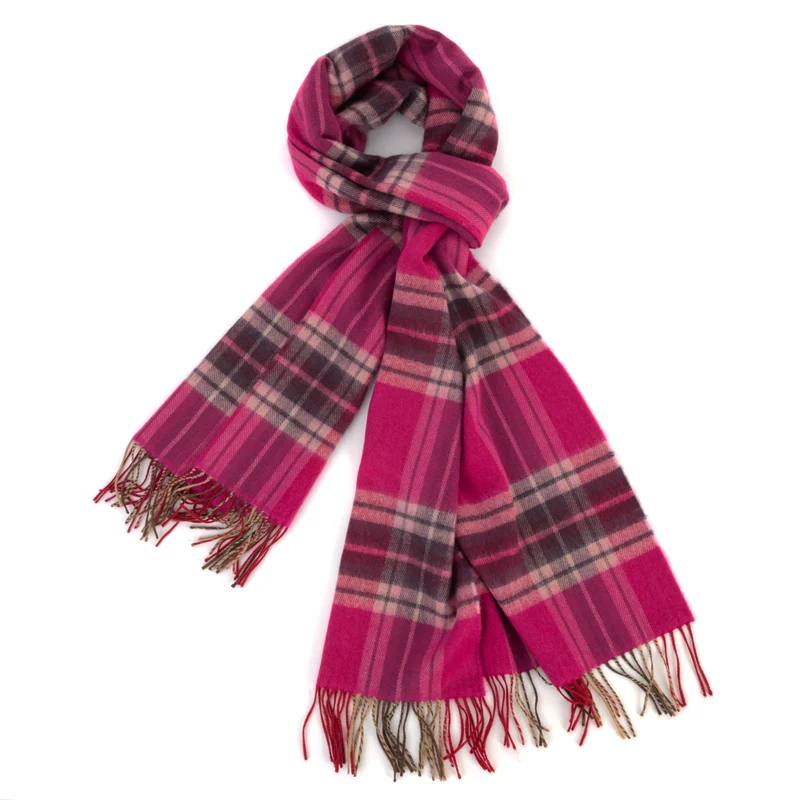 Breiter Schal aus feiner Schurwolle (Merino) - Pink