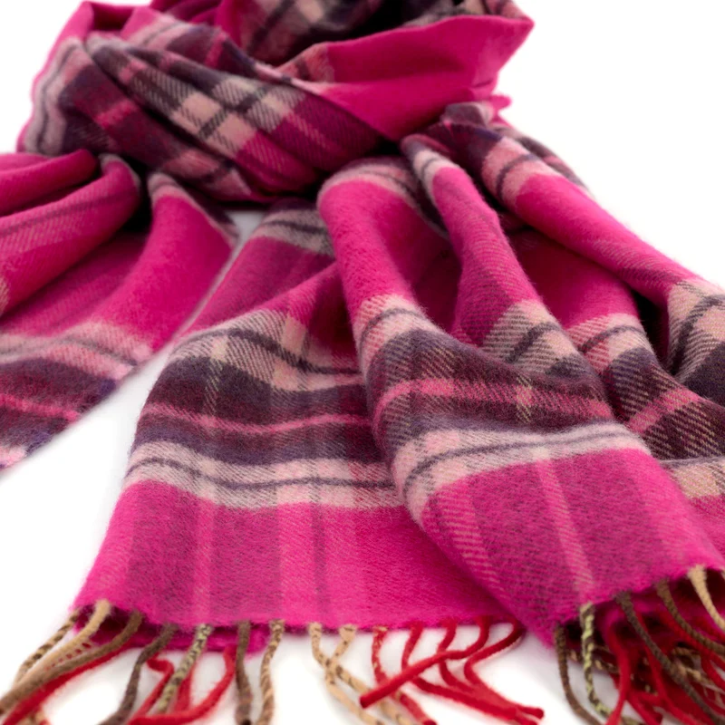 Breiter Schal aus feiner Schurwolle (Merino) - Pink