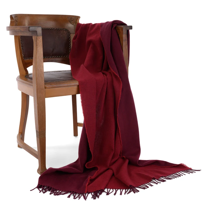 Leichtes Lammwollplaid "Merlot"