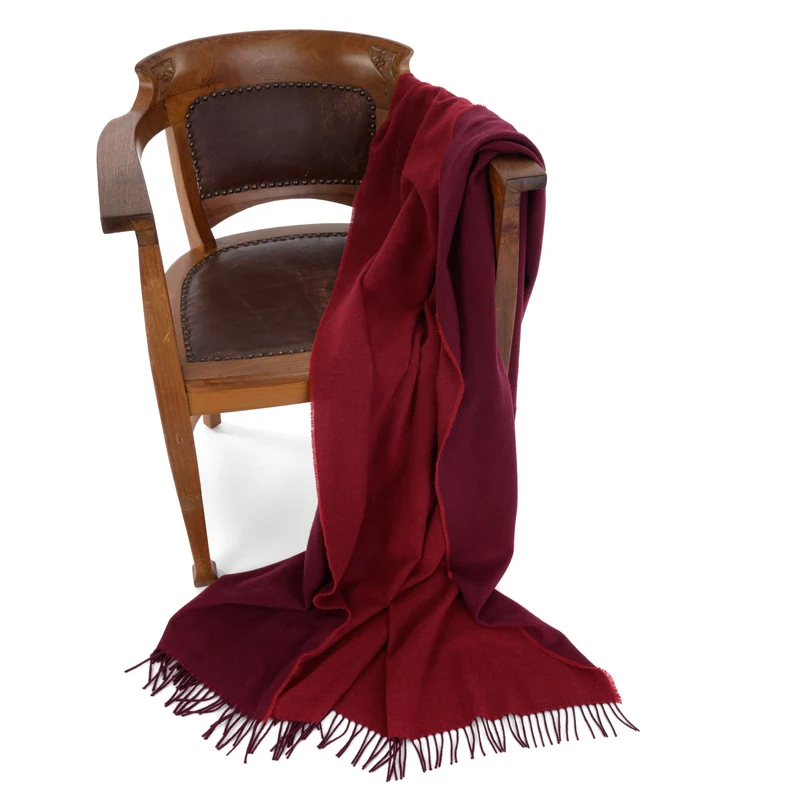 Leichtes Lammwollplaid "Merlot"