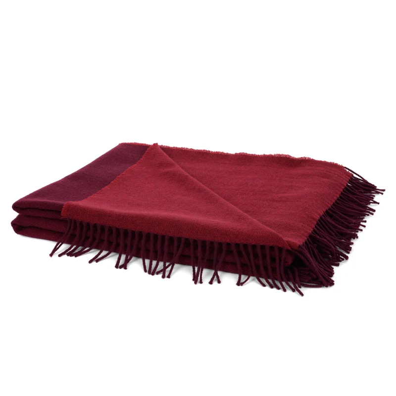 Leichtes Lammwollplaid "Merlot"