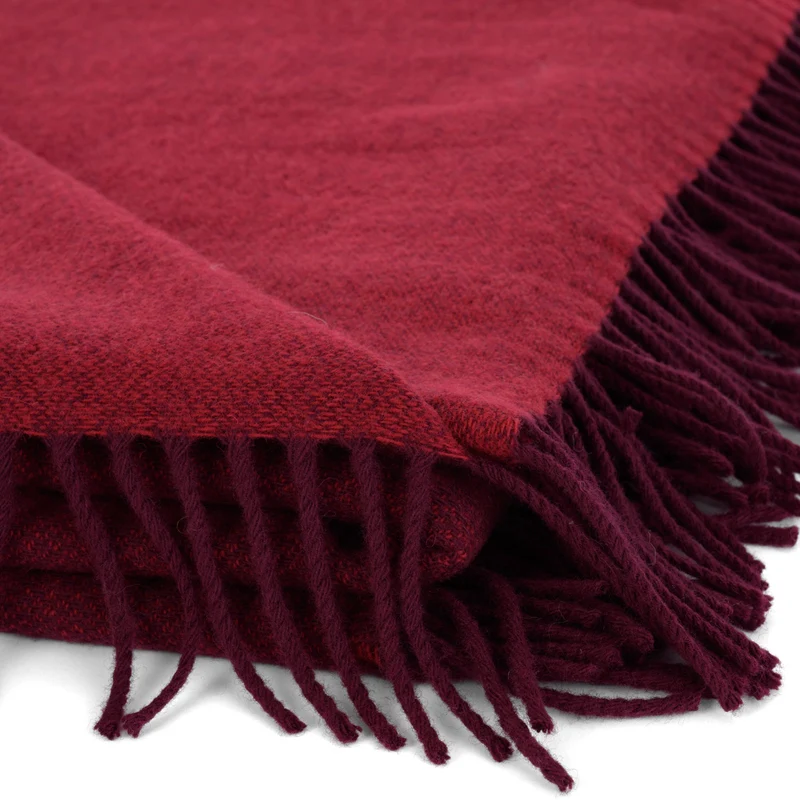 Leichtes Lammwollplaid "Merlot"