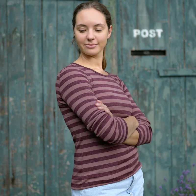 Langarm-Shirt mit breiten Streifen