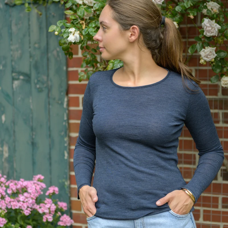 Langarm-Shirt, meliert