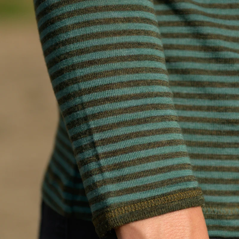 Merino-Langarm-Shirt, geringelt