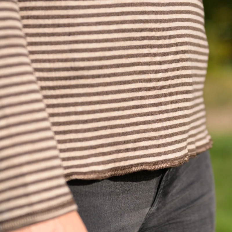 Bio-Baumwoll-Shirt, Langarm, schmal gestreift