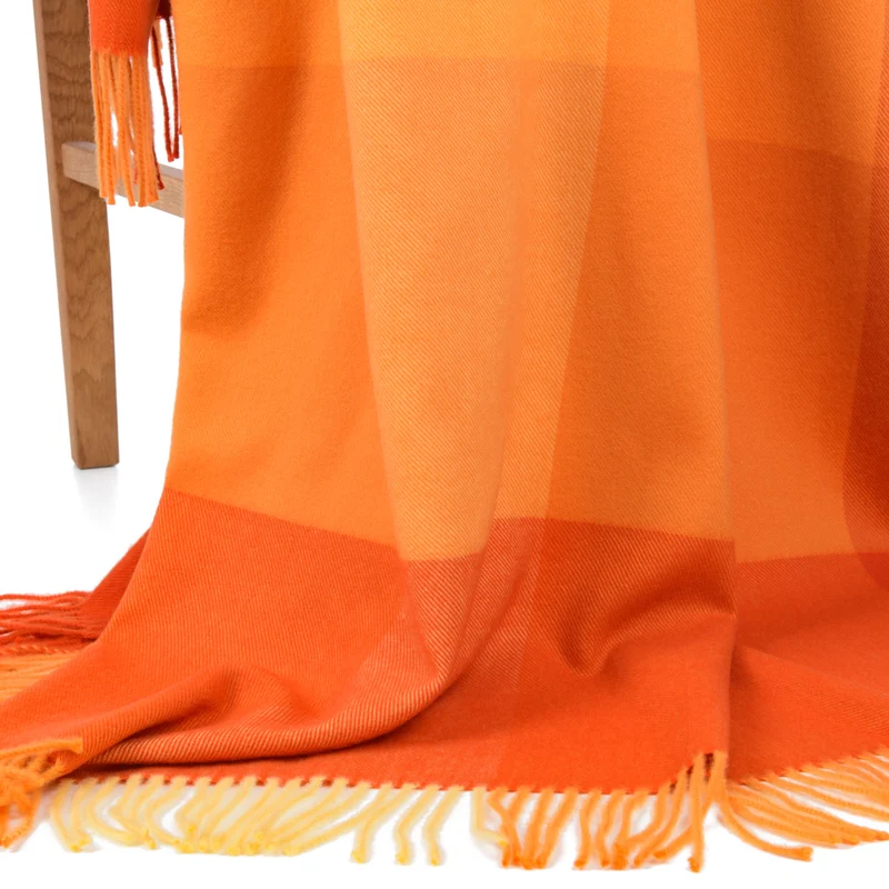 Lammwollplaid "Rubens" 140 x 190 cm, orange-gelb
