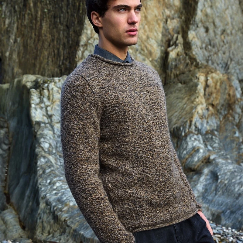 Herrenpullover aus Merinowolle und Alpaka