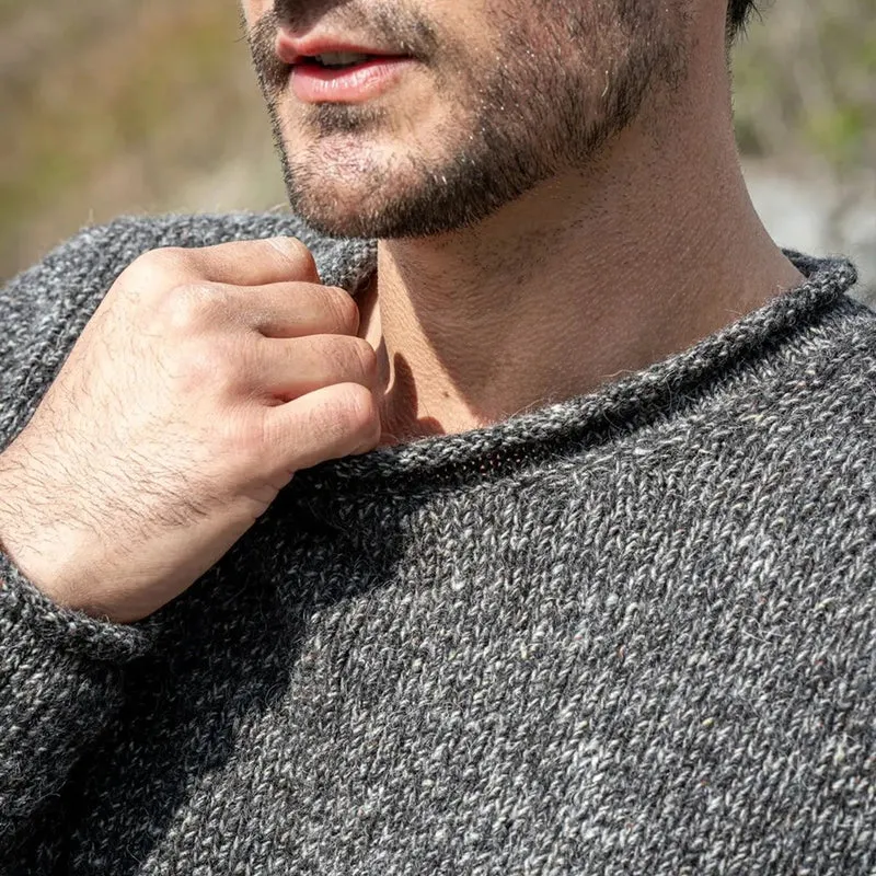 Herrenpullover aus Merinowolle und Alpaka
