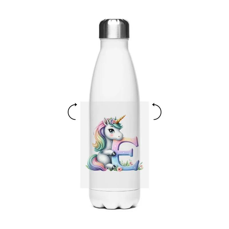 Schultrinkflasche "Einhorn" aus Edelstahl - individuelle Thermoflasche