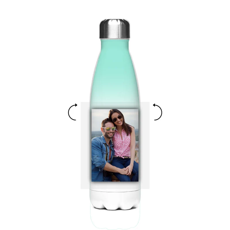 Mit Foto und Initialen - individuelle Büro Thermoflasche