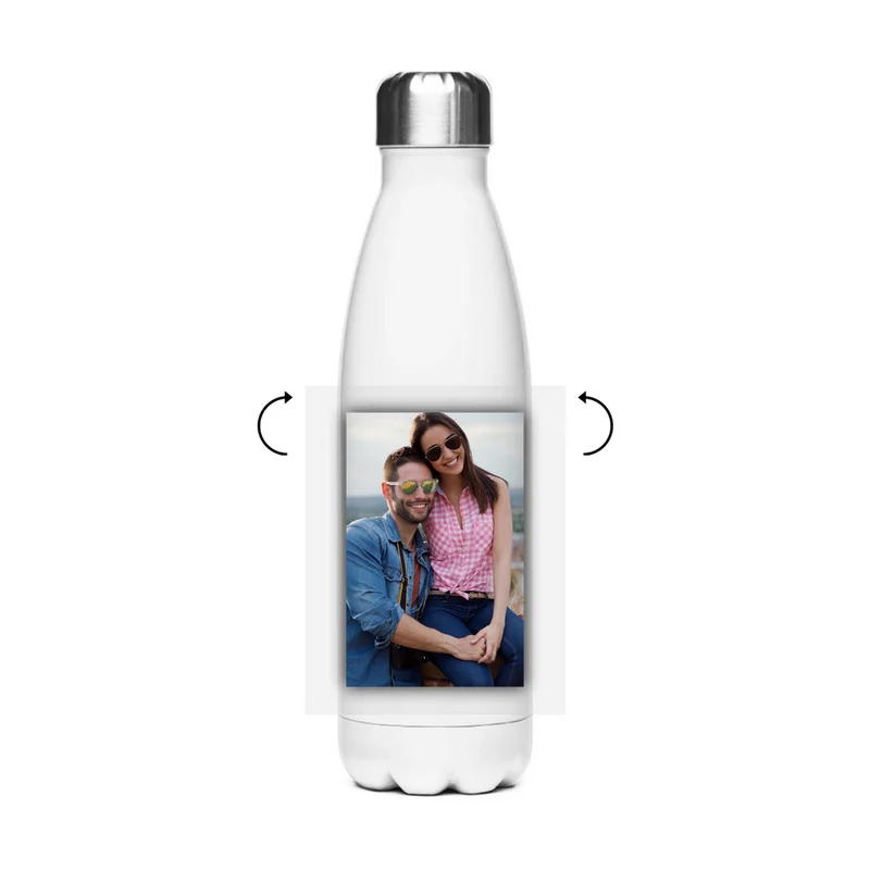 Mit Foto und Initialen - individuelle Büro Thermoflasche