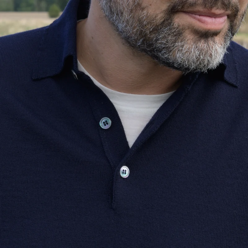 Herrenpullover mit Polokragen "Howard" - Navy