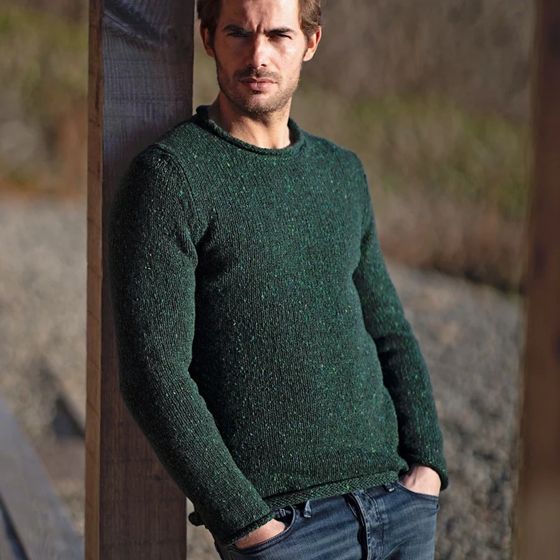 Herrenpullover mit Rollrand