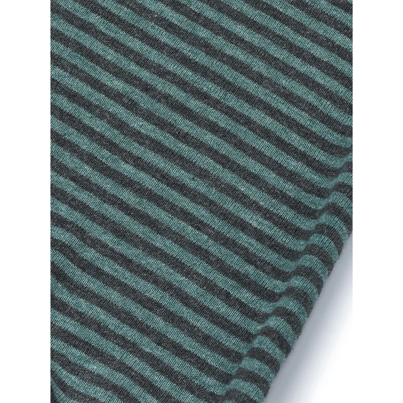 Langarm-Bio-Baumwoll-Shirt, schmal gestreift