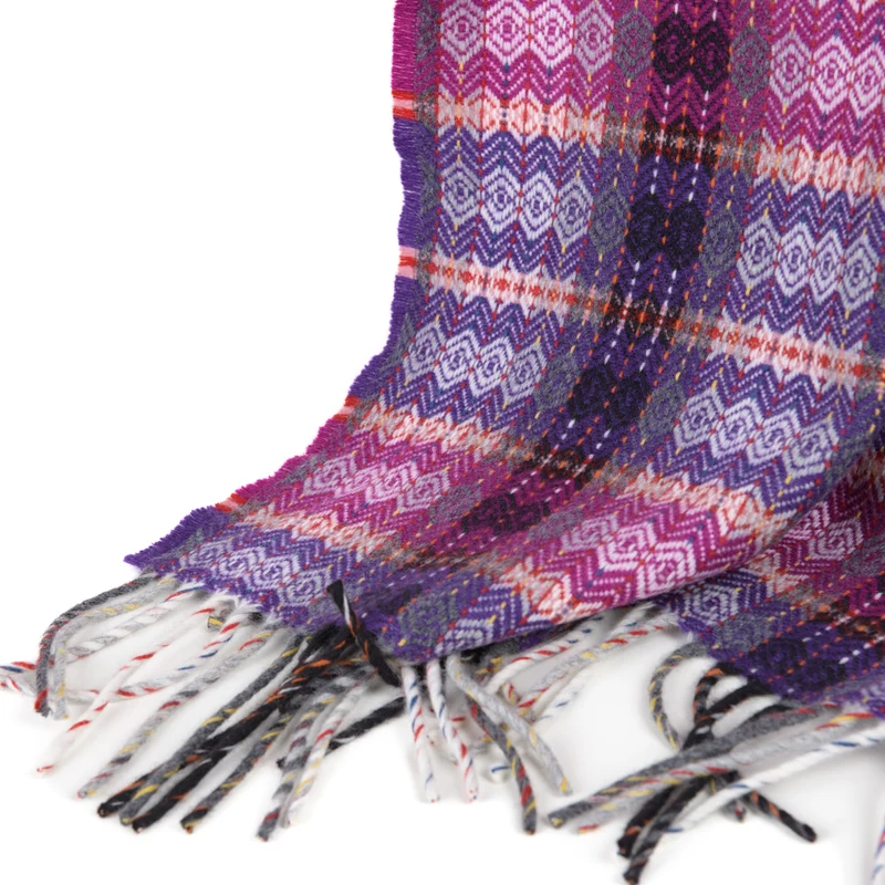 Feines Wollplaid "Bunte Diamanten"