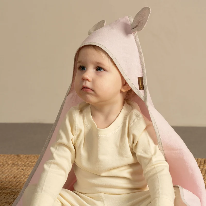 Babyhandtuch aus Leinen mit Ohren