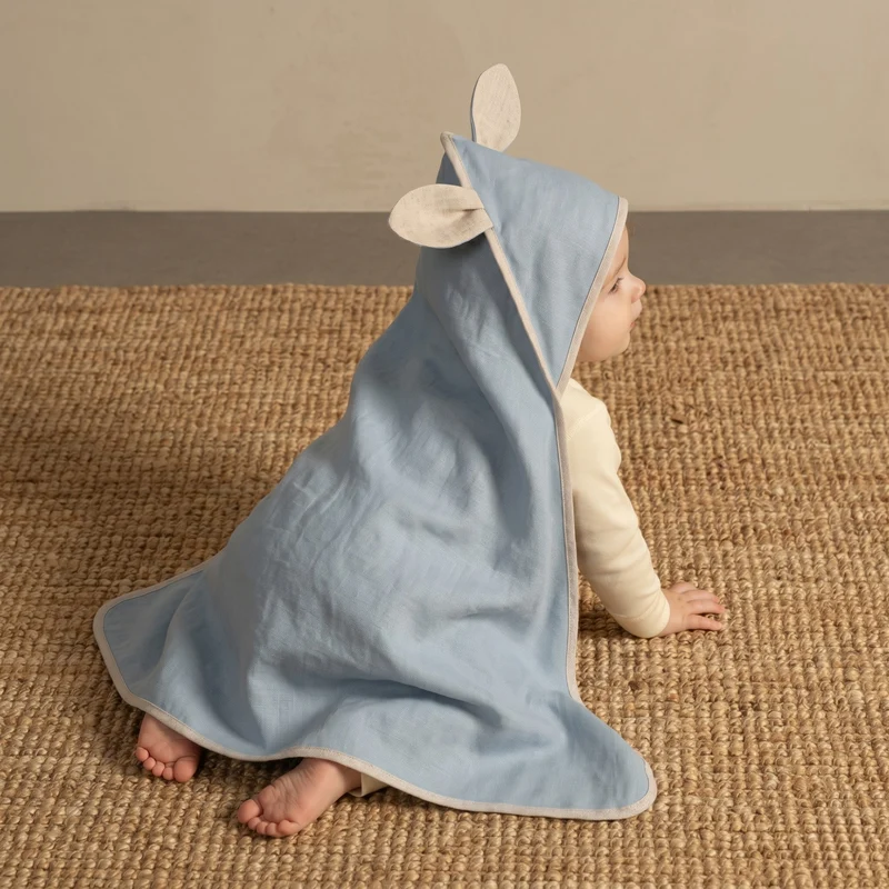 Babyhandtuch aus Leinen mit Ohren
