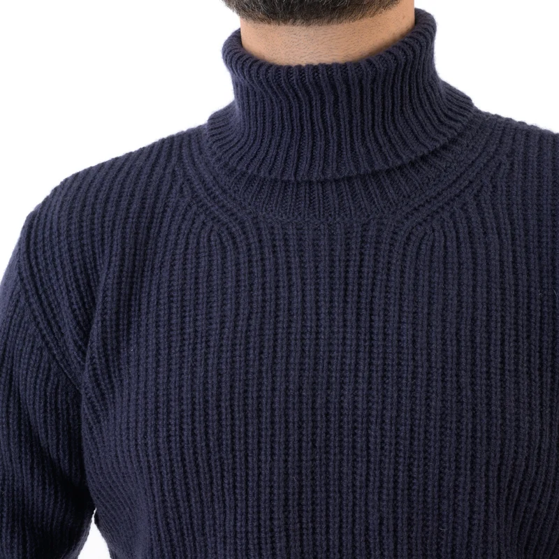 Rollkragenpullover, gerippt
