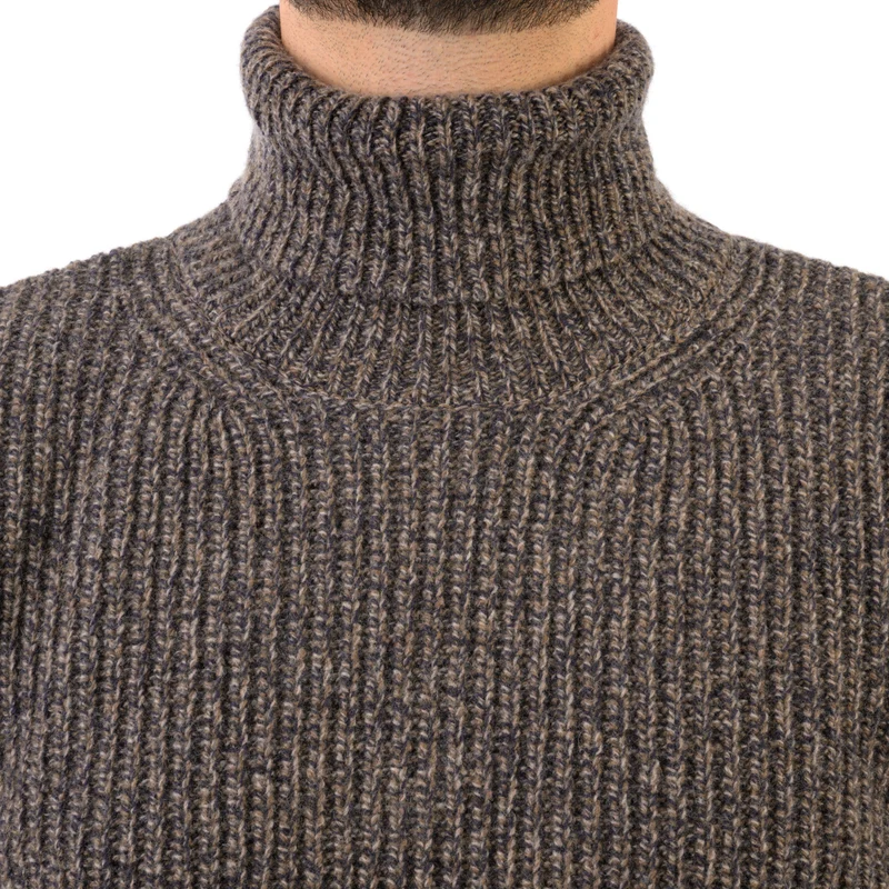 Rollkragenpullover, gerippt