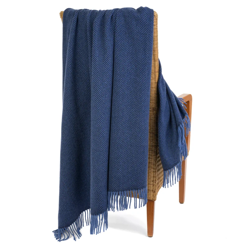 Merino-Kaschmirdecke "Midnight River"