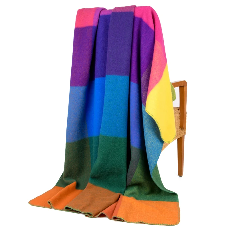 Bunte Wolldecke "Regenbogen"
