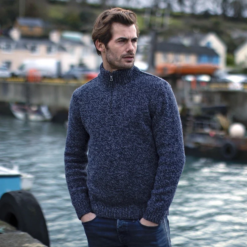 Strickpullover mit hohem Kragen, mulesingfrei