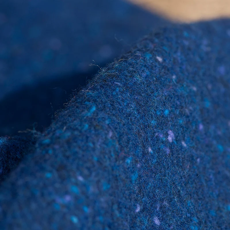 Handgewebte Wolldecke in Blau