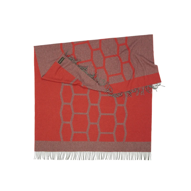 Reisedecke "Light Companion" aus Merino und Yak "Poppy Tortoise" mit Griff