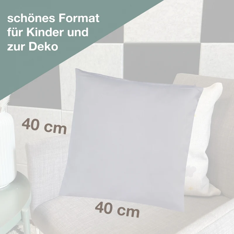 Wolimbo WSD Kissen mit Namen natur 40x40cm Hase mit Ballon - Leinen-Optik