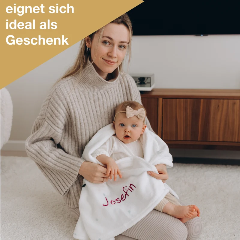 Giraffe Babydecke mit Namen bestickt 75x100cm