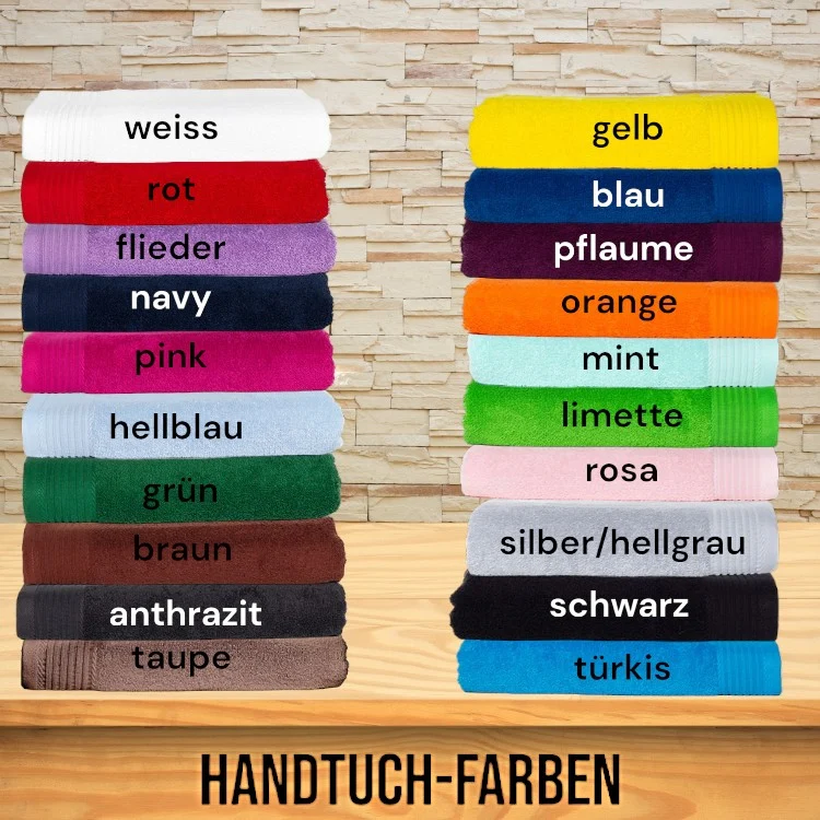 Jubiläum Abschluss Abi Handtuch mit Zahl Buchstabe oder Namen bestickt