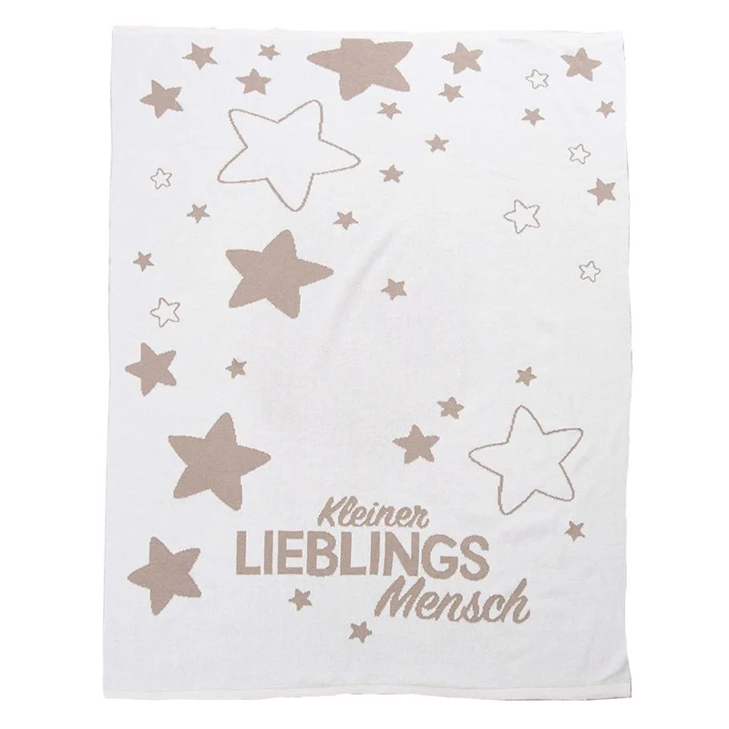 Bio Baumwolldecke Strickdecke mit Namen Babydecke Lieblingsmensch