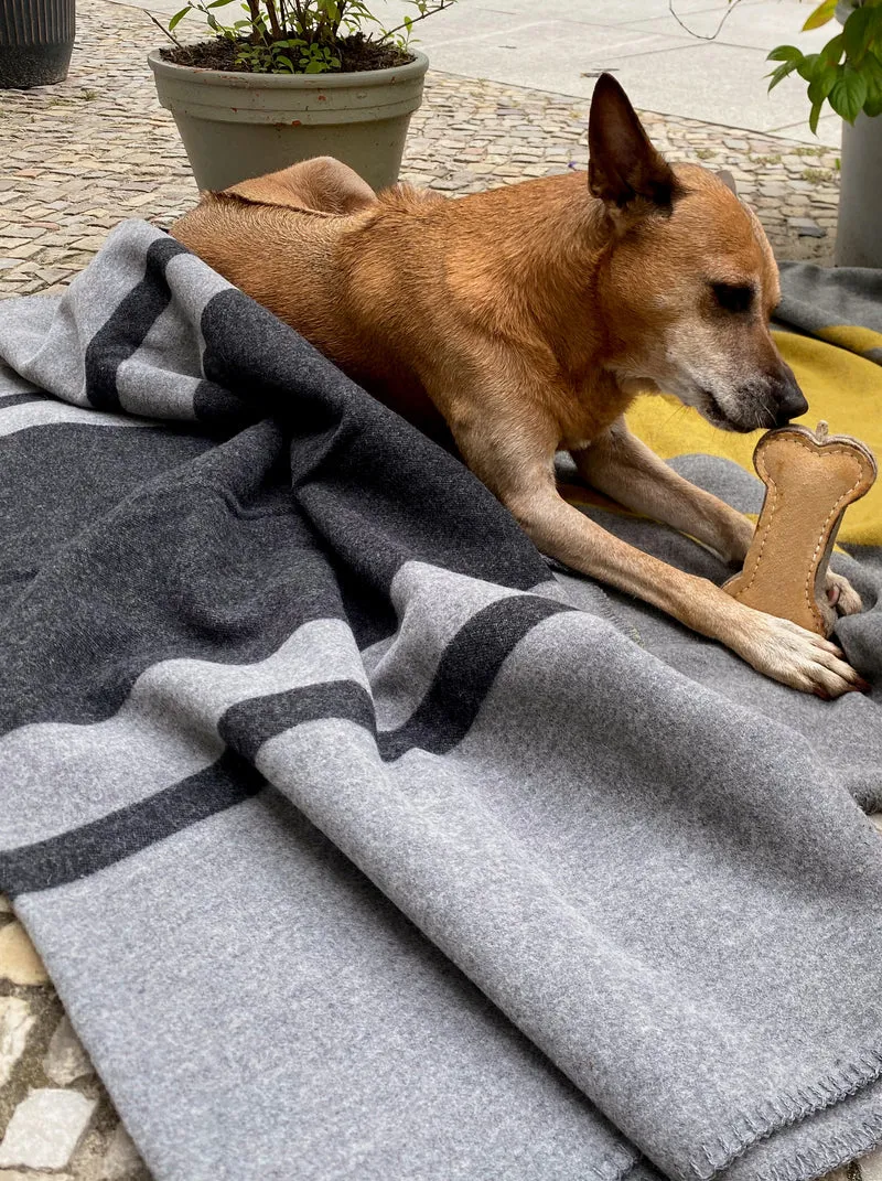 Hundedecke aus Wolle "Woof - Black"