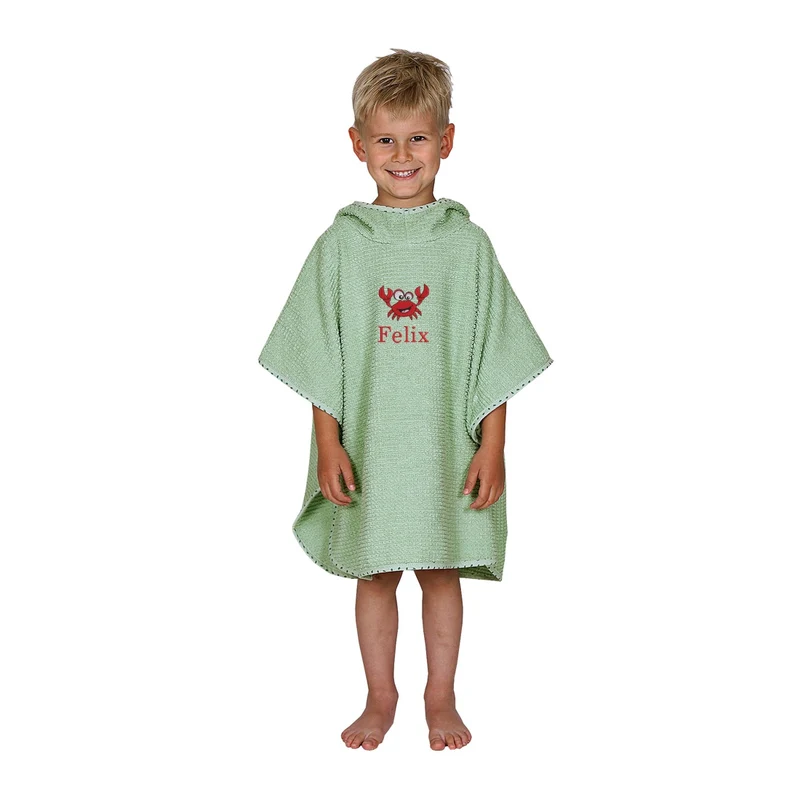 BIO Badeponcho DELUXE mit Namen bestickt helloliv