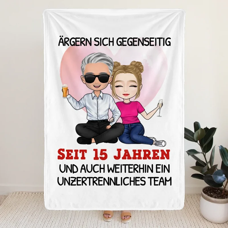 Personalisierte Decke - Ärgern sich gegenseitig seit Jahren... Paar Decke