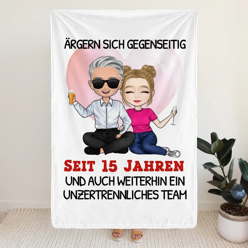 Personalisierte Decke - Ärgern sich gegenseitig seit Jahren... Paar Decke