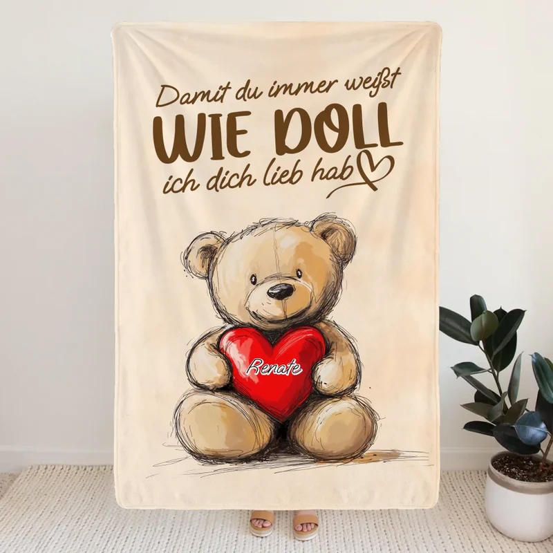 Personalisierte Decke - Damit du immer weißt wie doll ich dich lieb hab