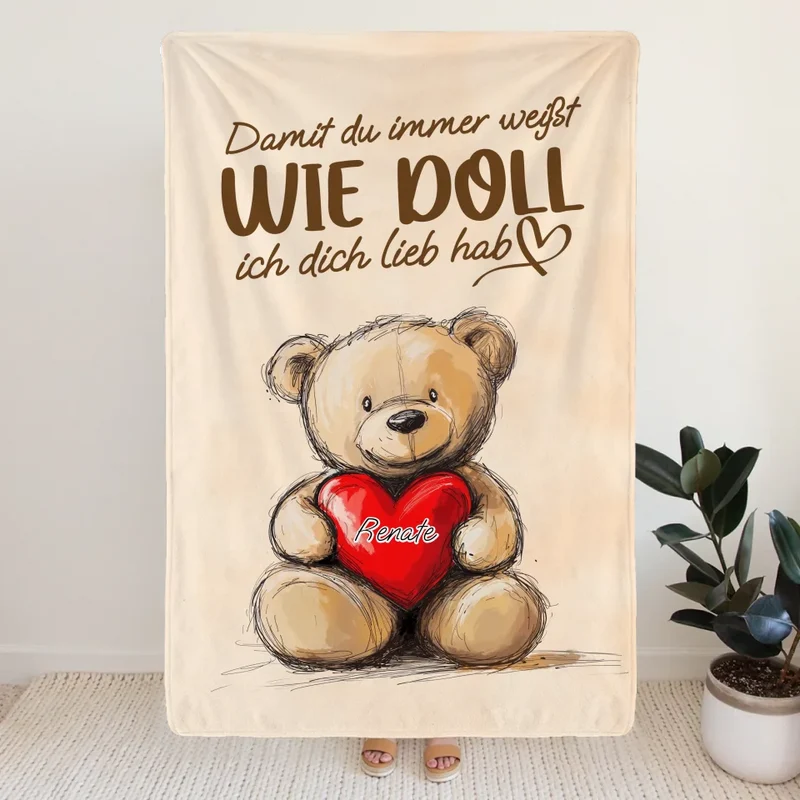 Personalisierte Decke - Damit du immer weißt wie doll ich dich lieb hab