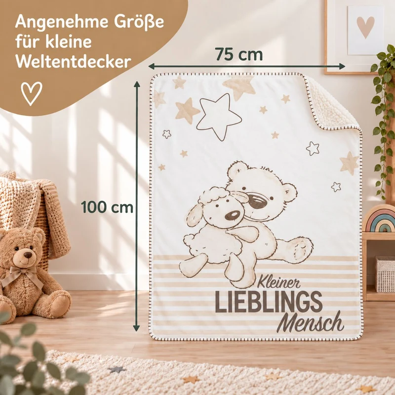 Babydecke mit Namen Lieblingsmensch SuperFlausch DUO