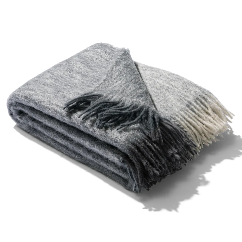 Mohairdecke aus Mohair und Wolle "Shadowy Grey"