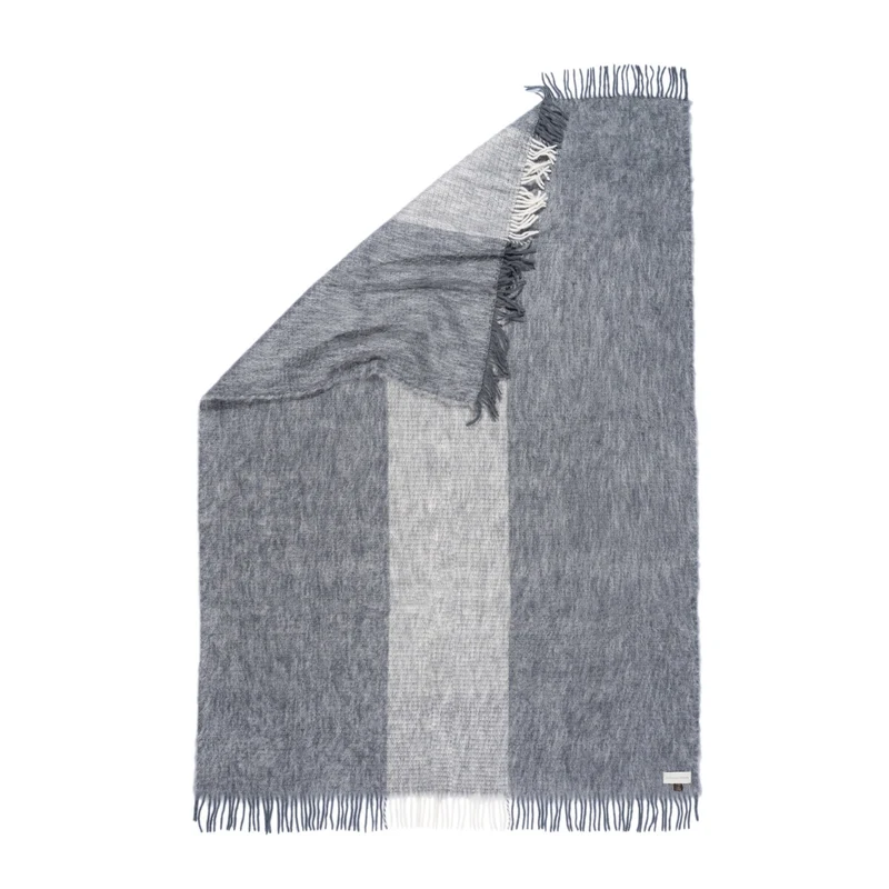 Mohairdecke aus Mohair und Wolle "Shadowy Grey"