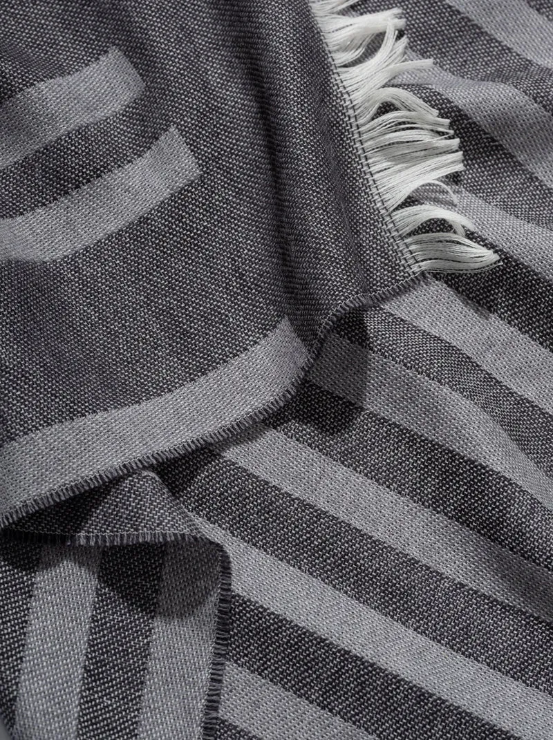 Schal aus Merino "The Stripes Coal"