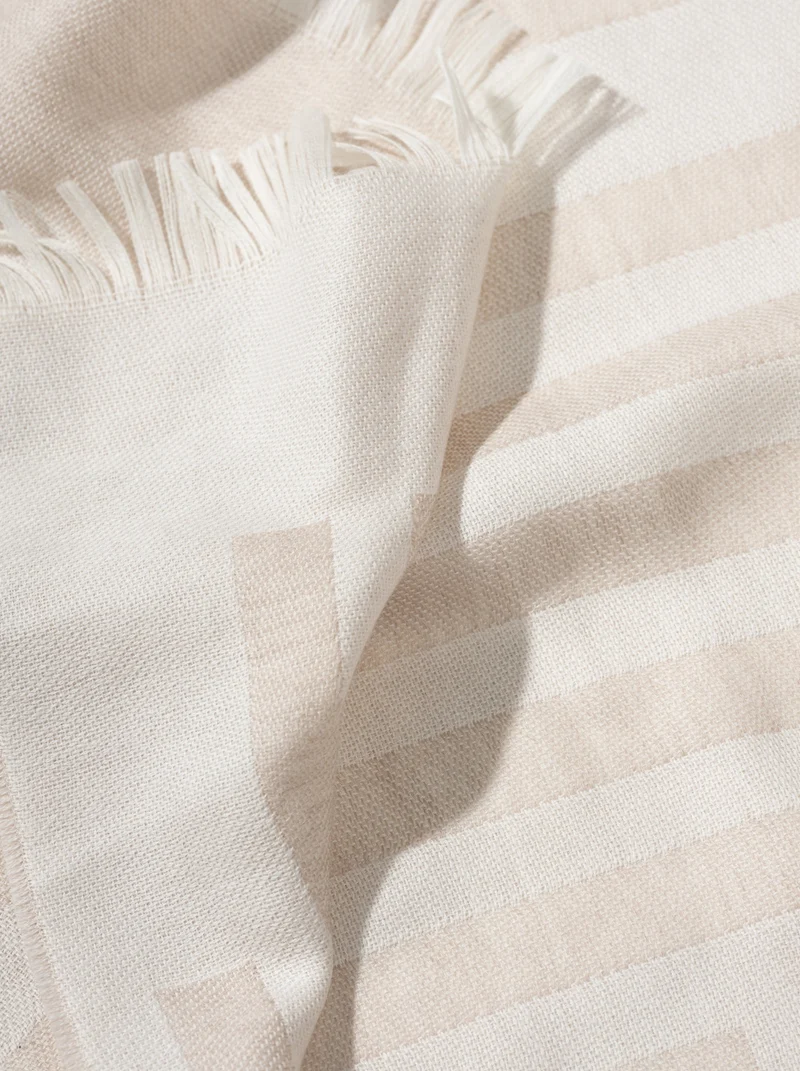 Schal aus Merino "The Stripes Beige"
