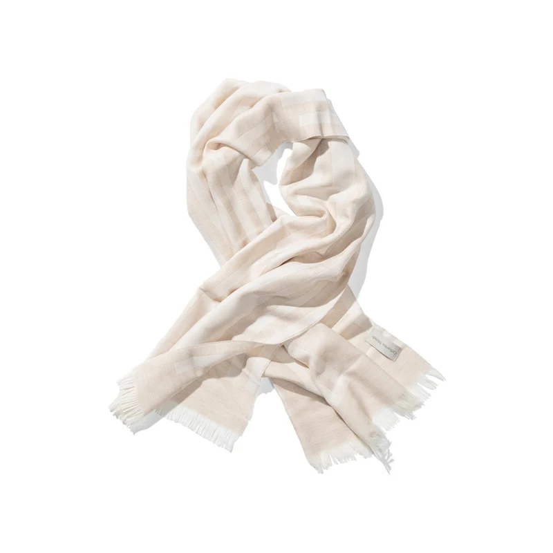 Schal aus Merino "The Stripes Beige"