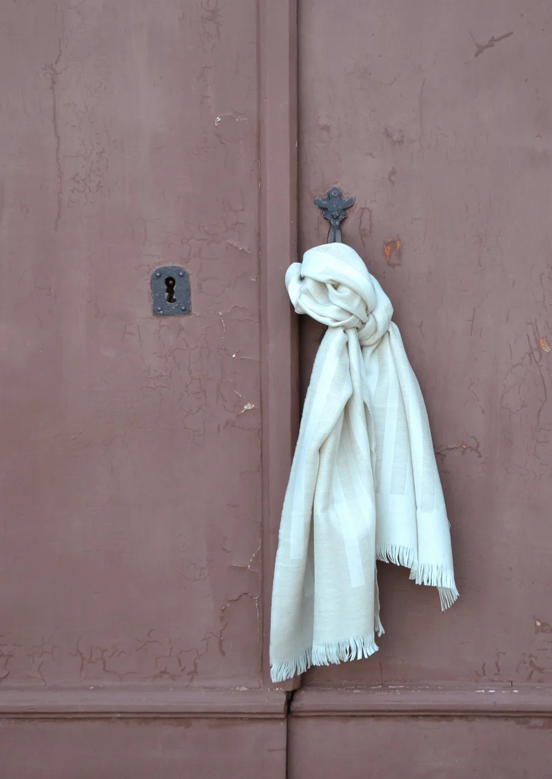 Schal aus Merino "The Stripes Beige"