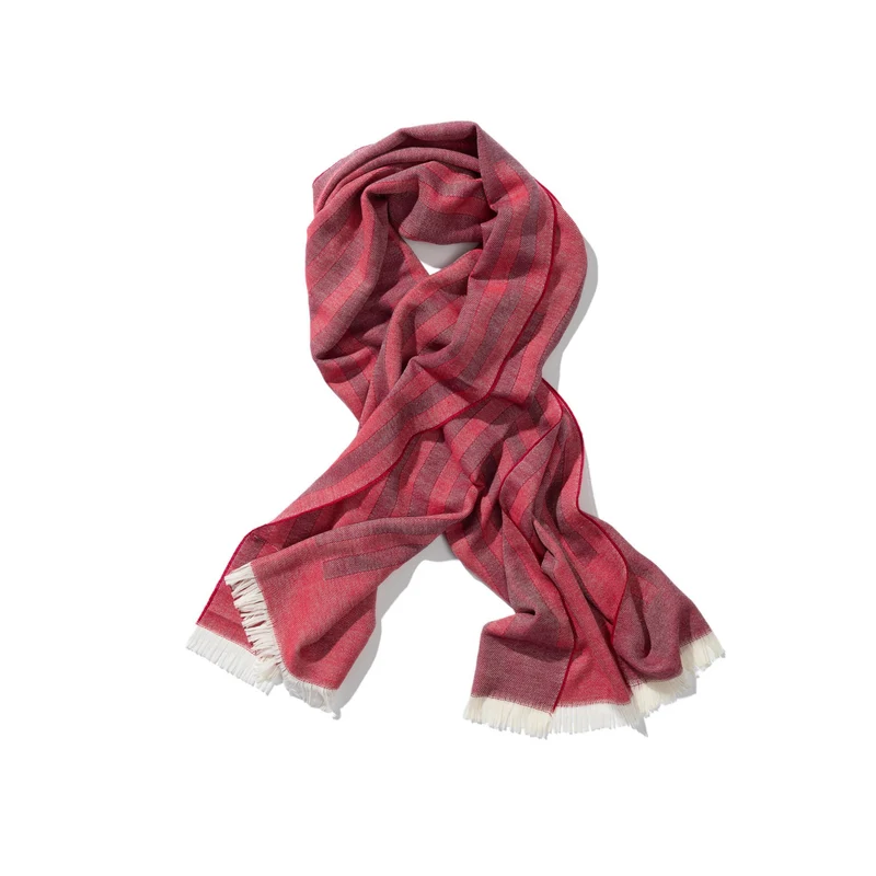 Schal aus Merino "The Stripes Ruby"