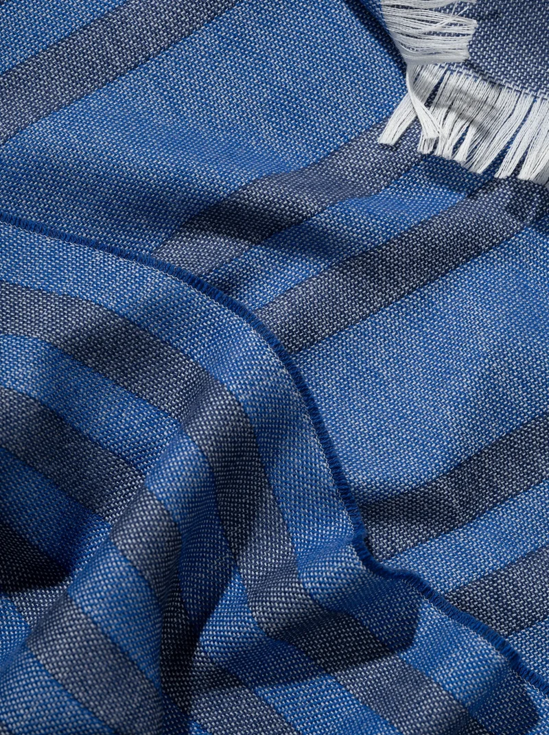 Schal aus Merino "The Stripes Cobalt"