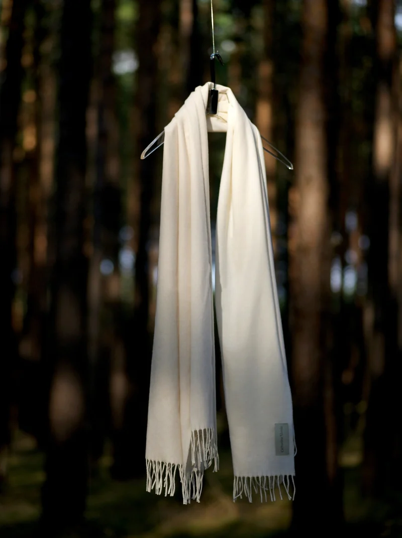 Schal aus Cashmere und Merino "Color-Blocks Whites"