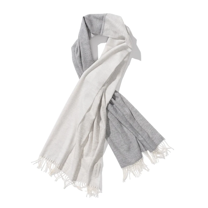 Schal aus Cashmere und Merino "Color-Blocks Greys"